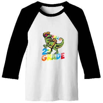 Discover Funny Dinosaur 2nd Grade StudentTeacher Back to School Baseball Tees