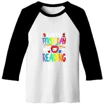 Discover Happy First Day Of Reading Teacher Students Baseball Tees