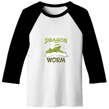 Discover Im a Book Dragon not a Book Worm Reading Lovers Baseball Tees