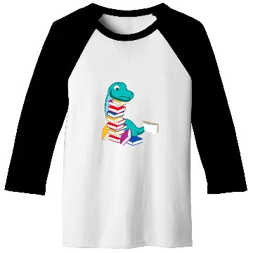 Discover Dinosaur Reading Book Person or Bookish Baseball Tees