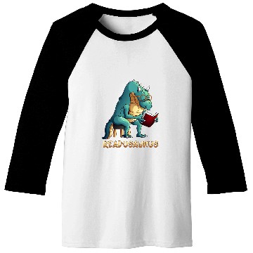 Discover Cool Readosaurus Funny Dinosaur Reading Book Lover Gift Baseball Tees