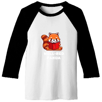 Discover Funny Reading Red Panda Book Lover Nerd Gift Baseball Tees