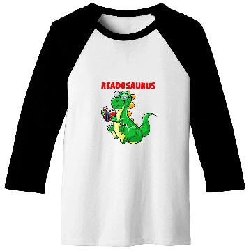 Discover Cool Readosaurus Funny Dinosaur Reading Book Lover Gift 2 Baseball Tees
