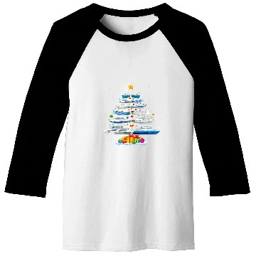 Discover Boat Christmas Tree Merry Christmas Boating Captain Baseball Tees