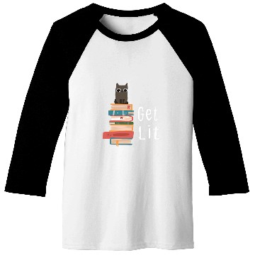 Discover Book Readers Get Lit Reading Books Funny Cat Lovers Baseball Tees