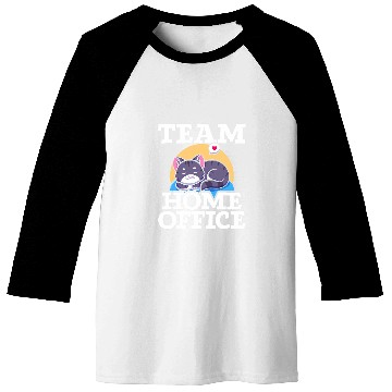 Discover Team homesoffice Computer Cat Lover Remotely Worker Baseball Tees