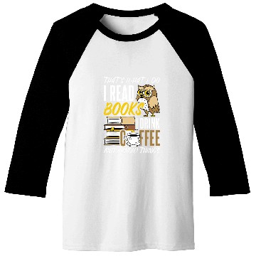 Discover Owl coffee reading reader books bookworm librarian Baseball Tees