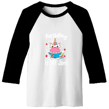Discover Cute Unicorns Reading Is My Jam Teacher Book Nerds Baseball Tees