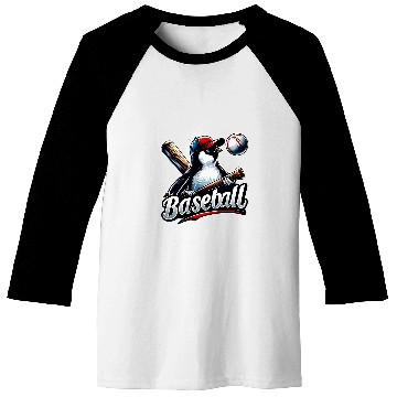 Discover Funny Lets Go Penguin Playing Baseball 2 Baseball Tees