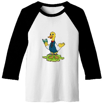 Discover Duck Reading Book Baseball Tees