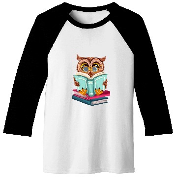 Discover Cute Owl Reading Book Baseball Tees