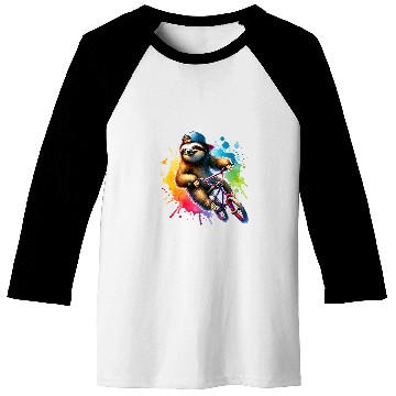 Discover Sloth Riding BMX Bike Cool Funny Lazy Design Baseball Tees