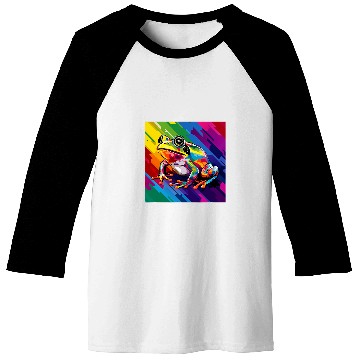 Discover Abstract Frog Rainbow Illustration Baseball Tees