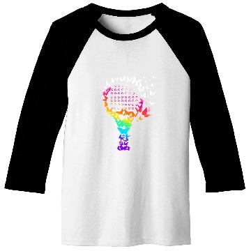 Discover Padel Racket Butterflies Baseball Tees