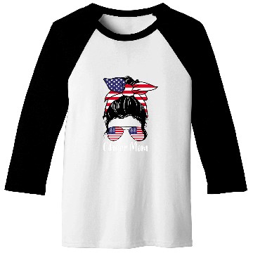 Discover Cheer Mom USA Flag Baseball Tees