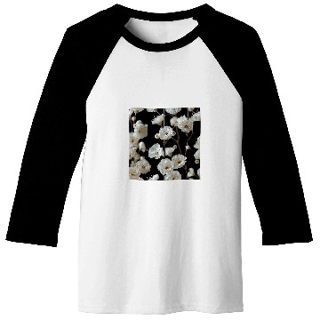 Discover Babys Breath Flower Pattern Graphic 2 Baseball Tees