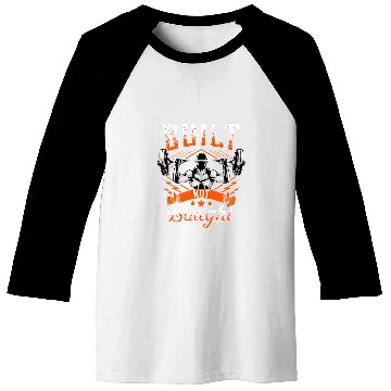 Discover Built Not Bought Weightlifting Barbell Gym Workout Pun Baseball Tees