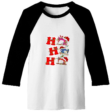Discover Funny xmasss Lighting Santa HO HO HO Sewing Christmas Baseball Tees
