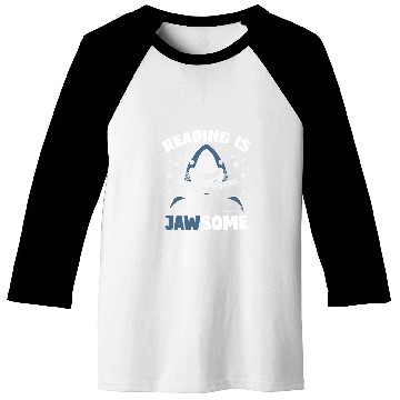 Discover Reading Is Jawsome Funny Shark Reader Book Lover Baseball Tees