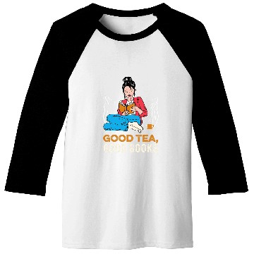 Discover Good Tea Book Lover Baseball Tees