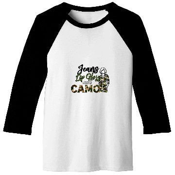 Discover Jeans Lip Gloss Camo Sayings Graphic Orange Baseball Tees