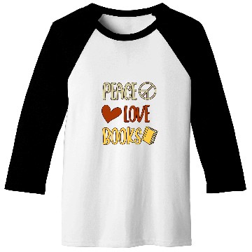 Discover Peace Love Books Designs For Book Lovers Baseball Tees