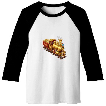 Discover Cartoon Gold Train 1 Baseball Tees