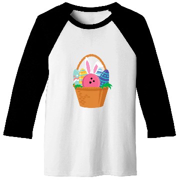 Discover Easter Bunny Bowling Game Egg Basket Baseball Tees