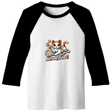 Discover Playing Mahjong Tiles Meowjong Cat Kitten Baseball Tees