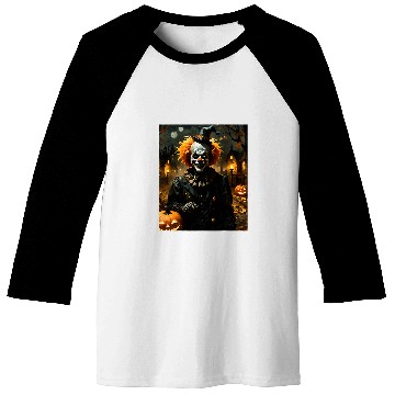 Discover Halloween Gothic Skeletons Clown With JackOLanterns Baseball Tees