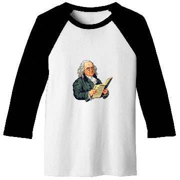 Discover Benjamin Franklin Reading A Book Baseball Tees