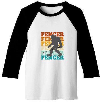 Discover Fencing bigfoots Retro Fencer Epee swordss Baseball Tees