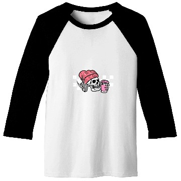 Discover Halloween Skeletons Pink Coffee Retro Costume Women Men Kids Baseball Tees