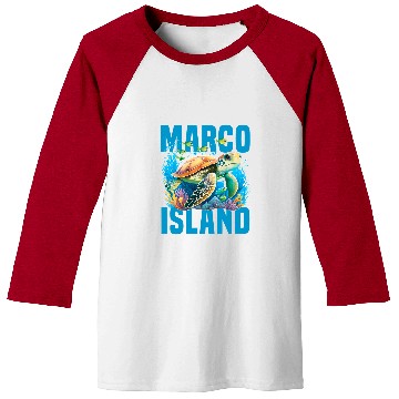 Discover Turtle Pet Marco Island Vacation Sea Turtle Ocean Florida Beach Trip Baseball Tees