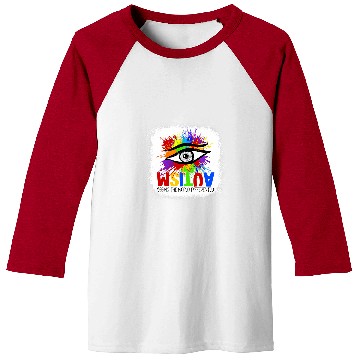 Discover Autism Puzzle Bleached AUTISM seeing the world differently Eye Painting Baseball Tees