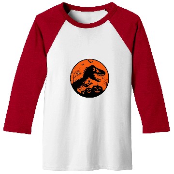 Discover Dinosaur Pet Halloween Night Pumpkin JackOLantern TRex 8 Baseball Tees