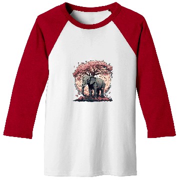 Discover Elephant Mammal Cherry Blossoms Tree Baseball Tees