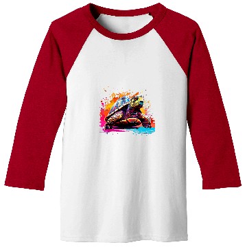 Discover Turtle Pet Splash Art Box Turtle Lover Colorful Baseball Tees