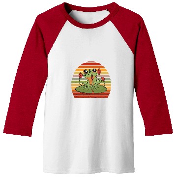 Discover Frog Pet on lily pad Baseball Tees
