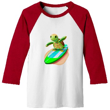 Discover Turtle Pet Surfing Baseball Tees