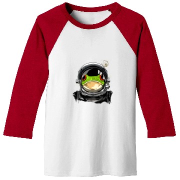 Discover Frog Pet Outer Space Astronaut Frog Animal Face Frog Lover Galaxy Baseball Tees