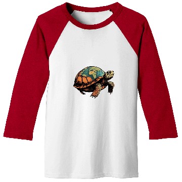 Discover Turtle Pet Earth Map Baseball Tees