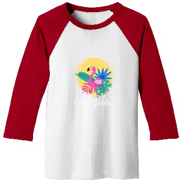 Discover Flamingo Pet Coral Gables Florida Beach Baseball Tees