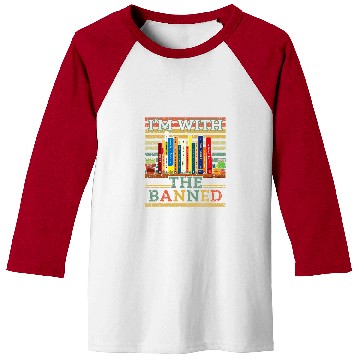 Discover Book Fun Im With The Banned Retro Book Lover Reader Read Baseball Tees
