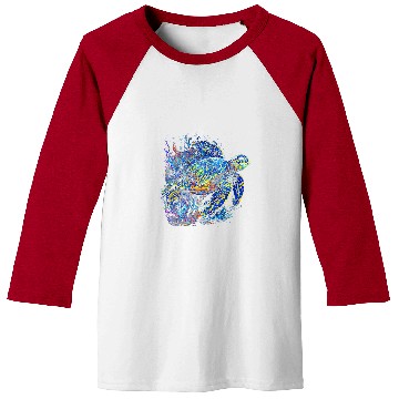 Discover Turtle Pet Tortoise Waterturtle Ocean Natural Environment 4 Baseball Tees