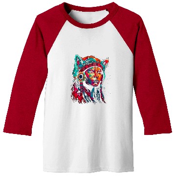 Discover Coyote Mammal Woman wolfs Head Native American Courageous Baseball Tees
