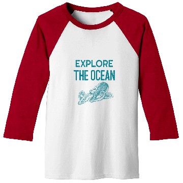 Discover Octopus Pet Explore The Ocean 2Giant Squid Deep Blue Sea Calmar Beach Baseball Tees