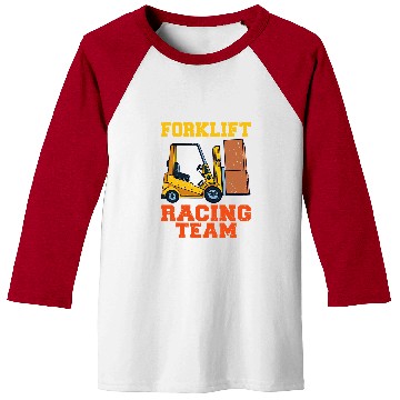 Discover Forklift Fun Racing Team Driver Warehouse Forklift Operator Baseball Tees
