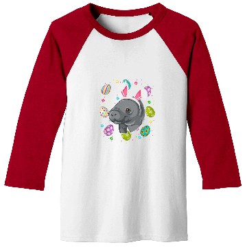 Discover Manatee Pet Funny Easter Egg Lover Bunny Ear Manatee Face Easter Sunday Baseball Tees