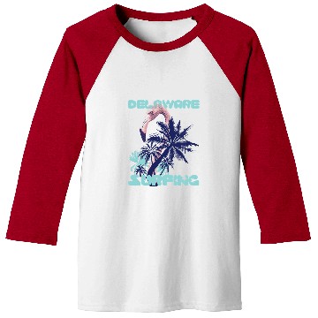 Discover Flamingo Pet Delaware Palm trees Vacation Ocean Baseball Tees